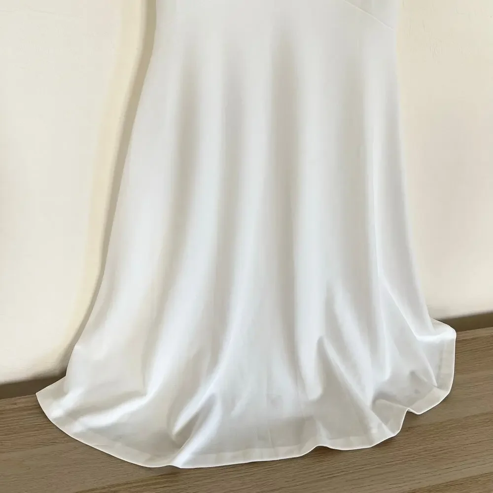 Dress the Population Camden Floor Length Formal Halter Neck Gown White Small